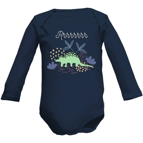 Dětské body Long Organic s potiskem Dinosaurus 1