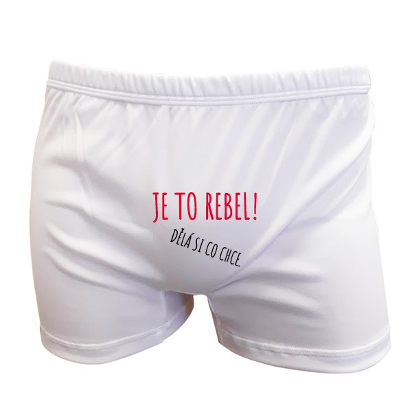 Trenýrky s potiskem Je to rebel!