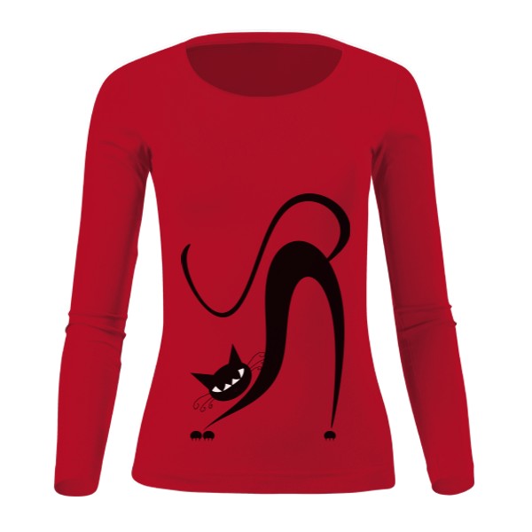 Tričko s potiskem kočičí hřbet