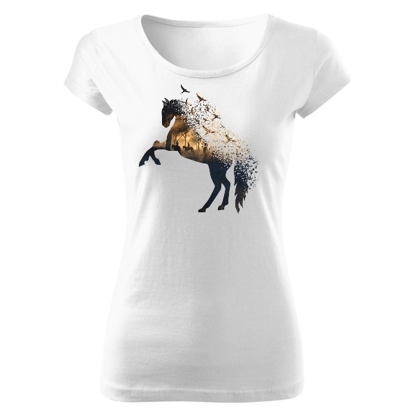 Tričko s potiskem kůň ve volnosti