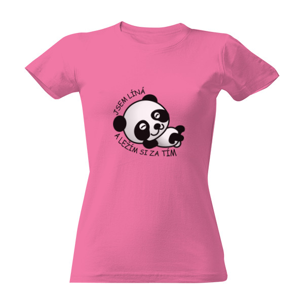 Tričko s potiskem líná panda