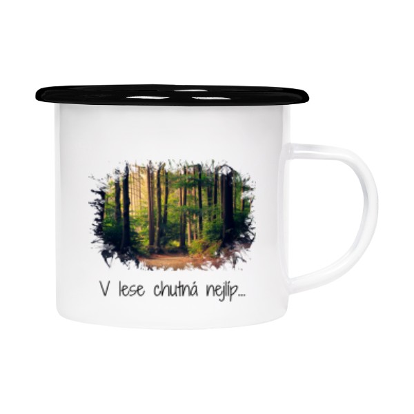 Plecháček - smaltový lem s potiskem Plecháček do lesa