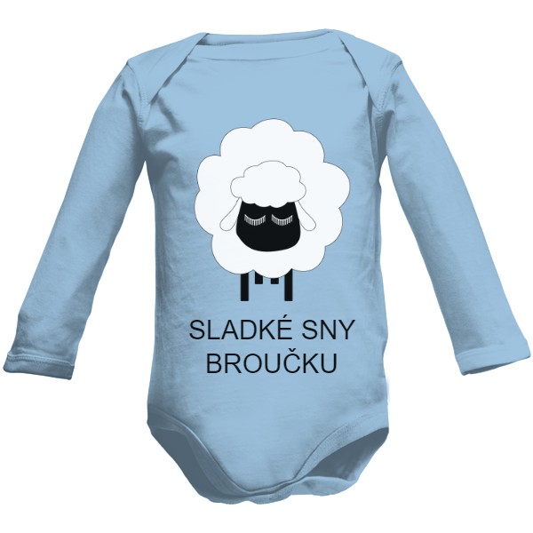 Dětské body Long Organic s potiskem Sladké sny...