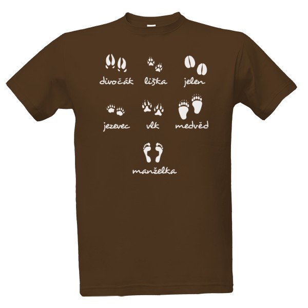 Tričko s potiskem Stopy bílé