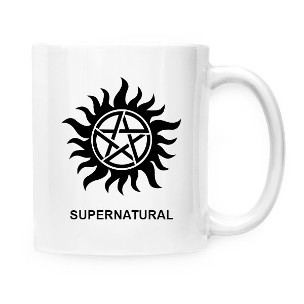 Hrnek malý bílý s potiskem supernatural bílý