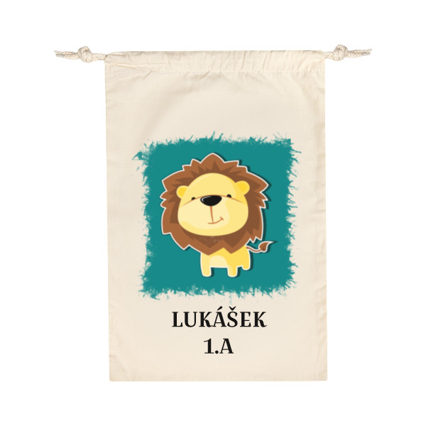 Bavlněný pytlík s potiskem svačinka - lev
