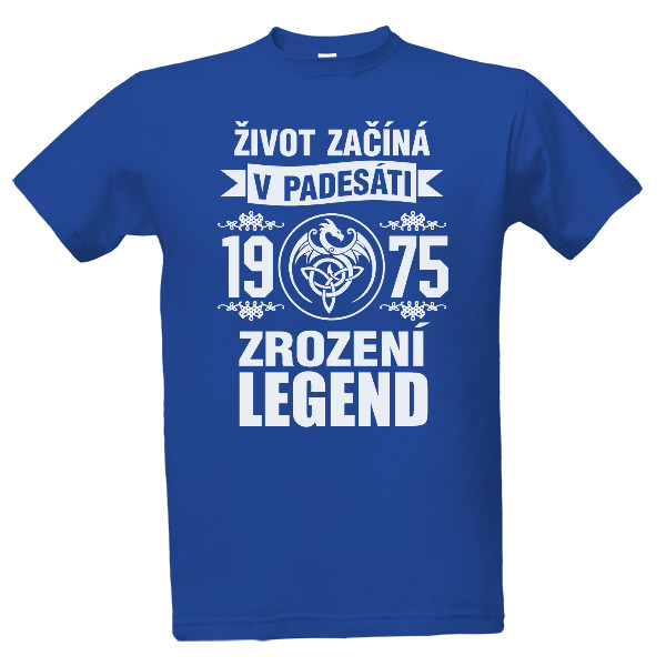 Tričko s potiskem Zrození legend 1975 bílý tisk