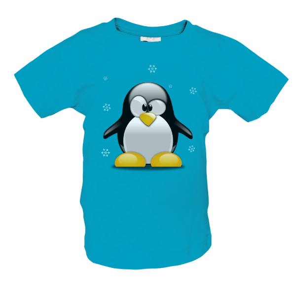 Tričko s potiskem tučňák a vločky