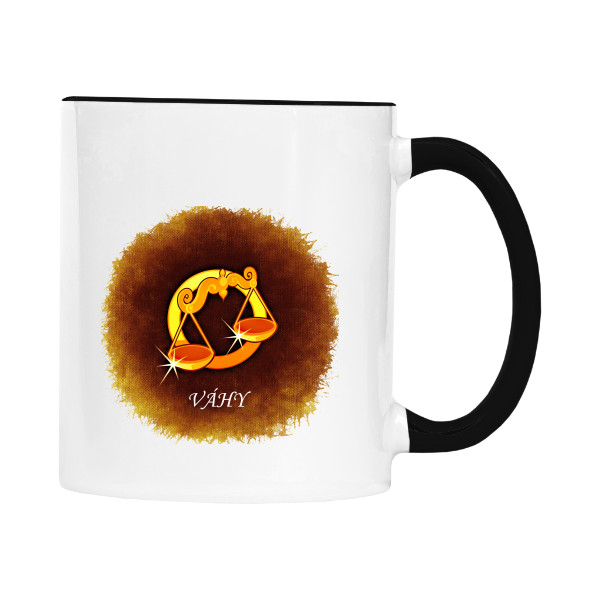 Hrnek malý barevný s potiskem zodiac-váhy