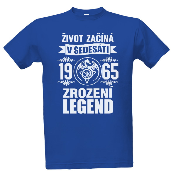 Tričko s potiskem Zrození legend 1965 bílý tisk